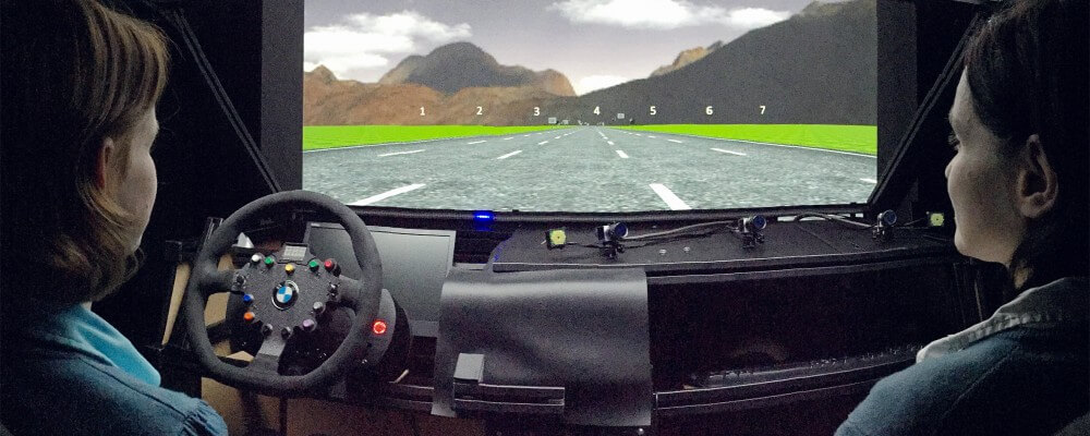 Beifahrerblickvisualisierung durch blaues LED